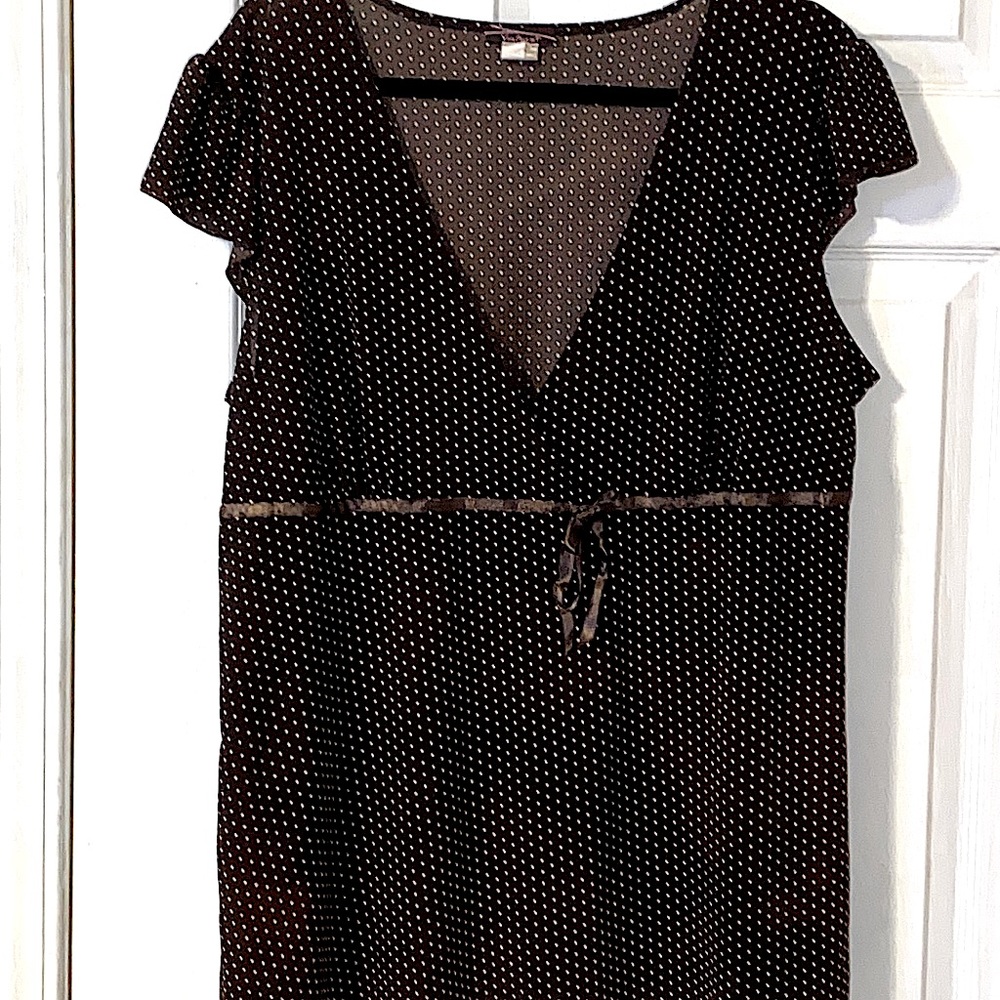 Cute brown with tan polka dots blouse